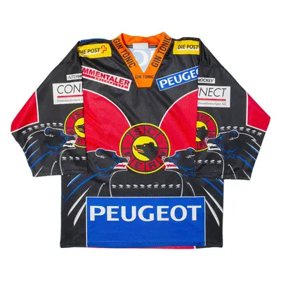 Sc Bern Hockey Mens Jersey Black 3/4 Sleeve USA V-Neck M
