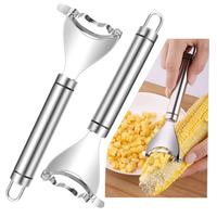 2 Packs Corn Peeler, Magic Corn Stripper for Corn on the Cob Remover Tool,Stainless Steel Corn Planer Cutter Thresher Peeler,...