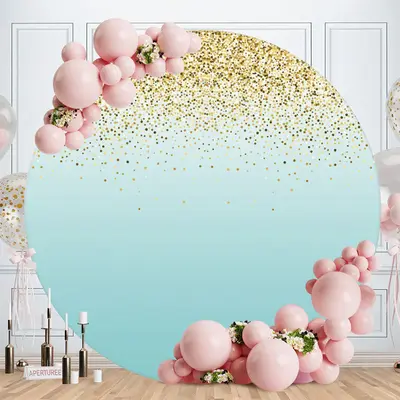 Aperturee Blue Diamond Mask Round Bokeh Birthday Backdrop | Round Party Backdrop | Birthday Backdrop Ideas | Round Backdrop F...