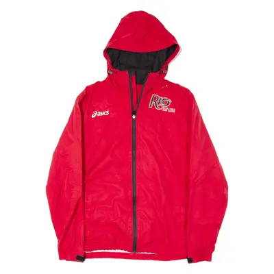 ASICS Rio Track & Field Windbreaker Jacket Red Mens XS