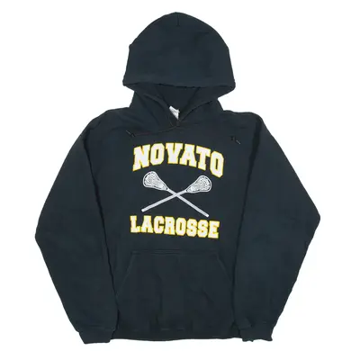 GILDAN Novato Lacrosse USA Hoodie Black Pullover Womens M