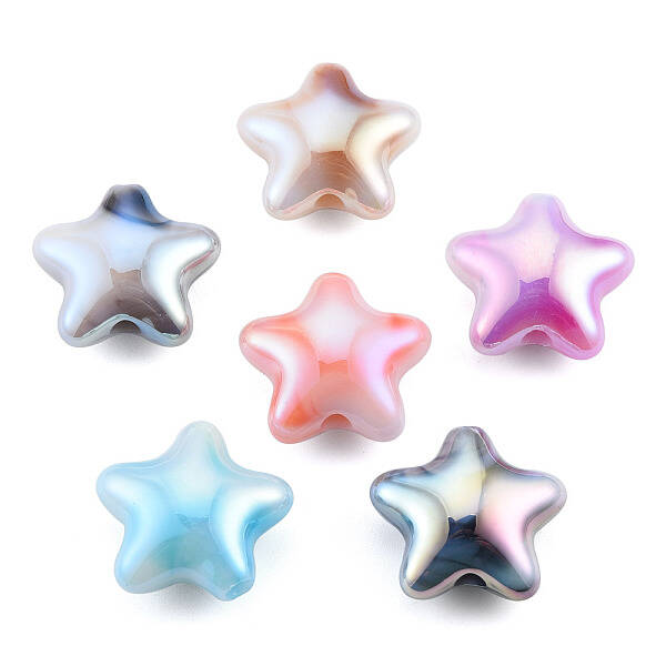 UV Plating Rainbow Iridescent Acrylic Beads