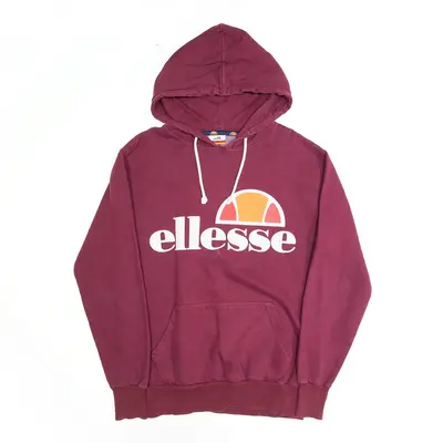 ELLESSE Maroon Pullover Hoodie Womens S