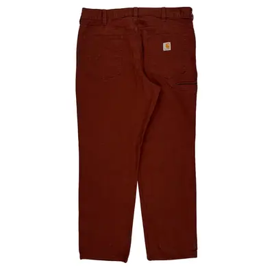 Carhartt Trousers - 37W 31L Burgundy Cotton Blend