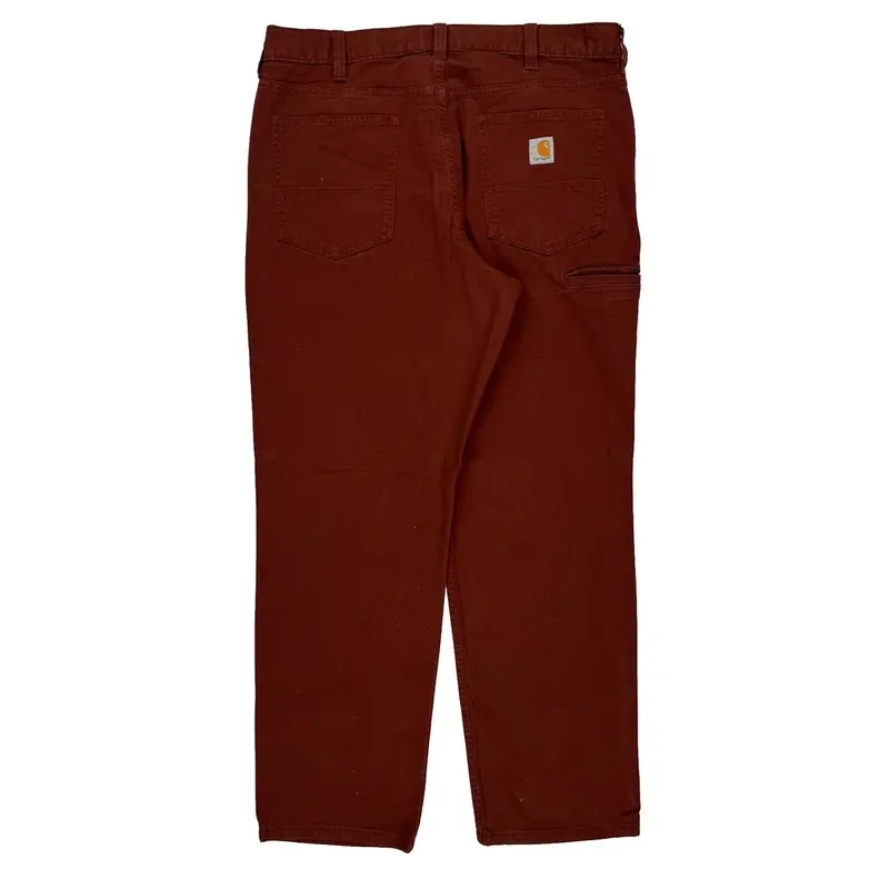 Carhartt Trousers - 37W 31L Burgundy Cotton Blend