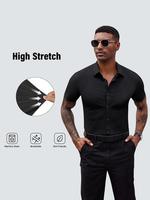 Elencoco Body-Sculpting Stretch Short-Sleeve Shirt Top Basic Outdoorfun,Father's Day Gift, Menswear