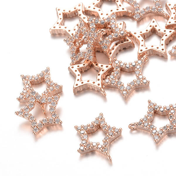 Brass Micro Pave Cubic Zirconia Charms