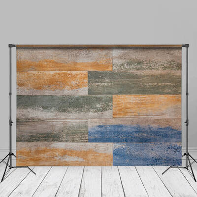 Shabby Faded Plank Wall Floor Backdrop For Photography - Aperturee