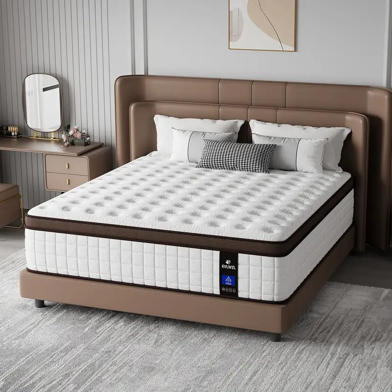 【miyedao】8/10/12/14 Inch Twin, Full, Queen, King Mattress Memory Foam And Spring, Hybrid MattressMedium Firmness, Lumbar ...