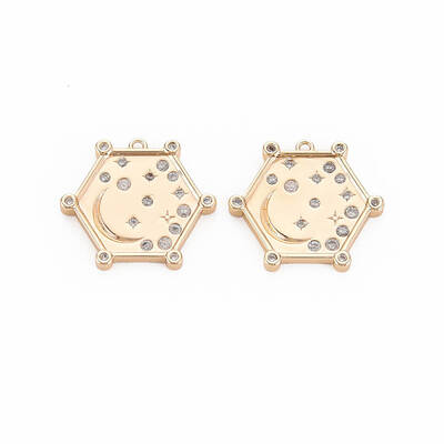 Brass Micro Pave Cubic Zirconia Pendants