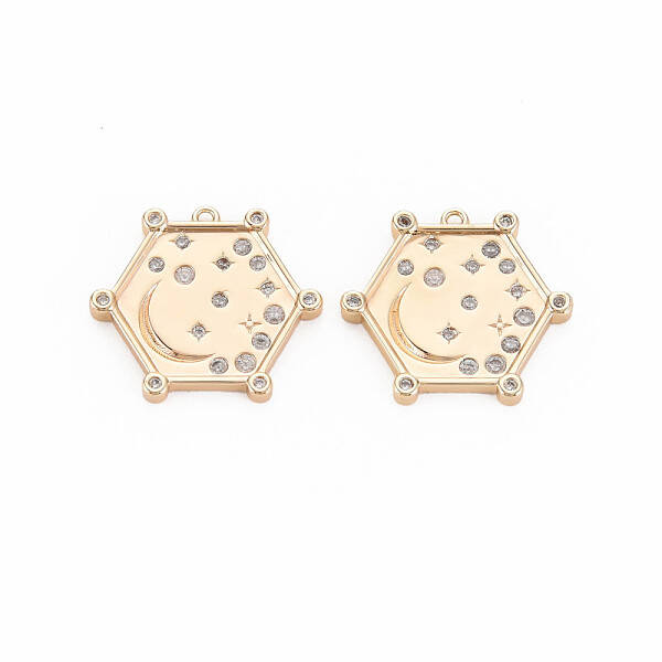 Brass Micro Pave Cubic Zirconia Pendants