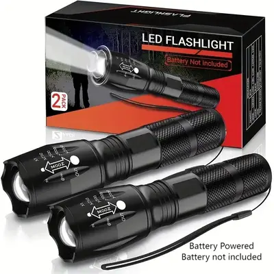 Adjustable Zoom LED Flashlight, Ultra Bright Tactical Flashlights with 5 Light Modes, Outdoor Pocket Flash Light, LED Light F...