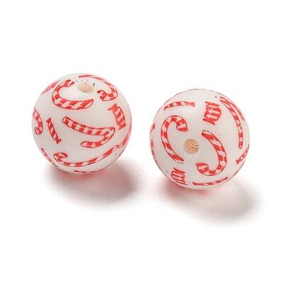 Christmas Round Silicone Beads