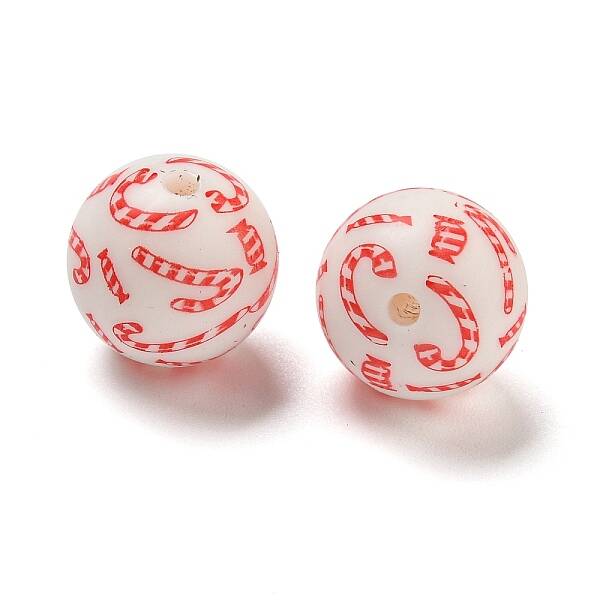 Christmas Round Silicone Beads