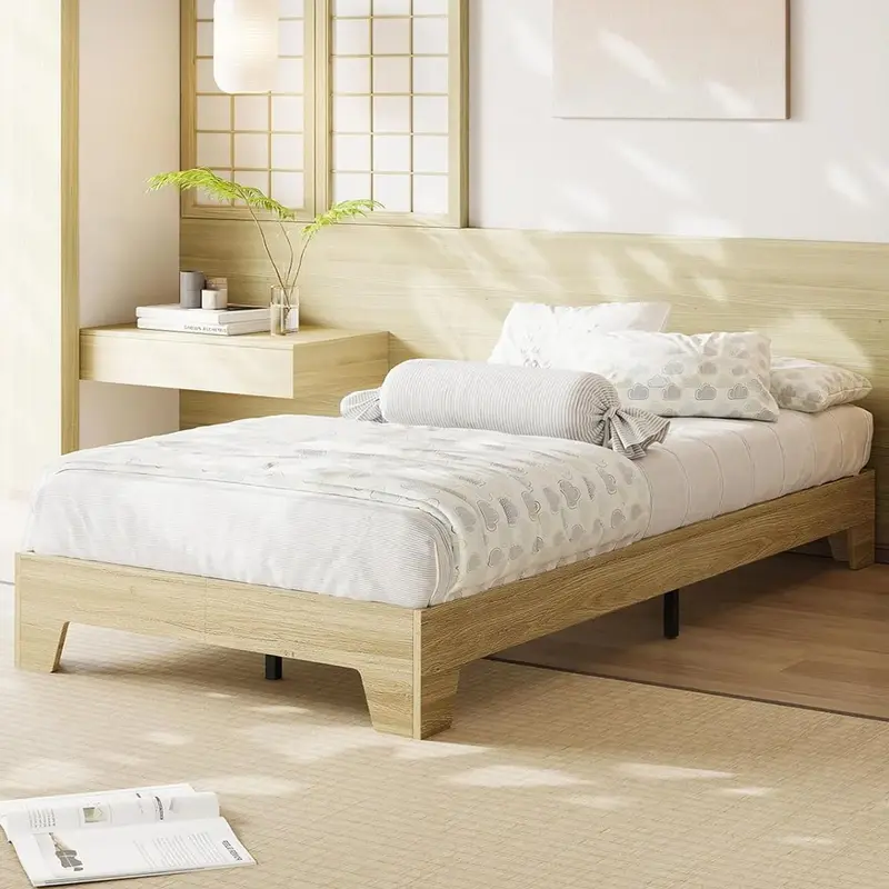 Garvee Wood Platform Bed Frame Twin Size with Wood Slat Support, Noise-Free Design, Particle Board, Easy Assembly, Underbed S...