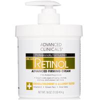 Advanced Clinicals Retinol Advanced Firming Cream for Anti-Aging (No Added Fragrance) 16 Fl Oz