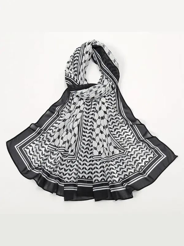 Women's Plaid Print Chiffon Instant Hijab, Arab Scarf, Dubai Headscarf, Elegant Soft Comfortable Head Wrap for Daily Wear, F...
