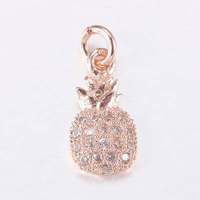 Brass Micro Pave Cubic Zirconia Charms