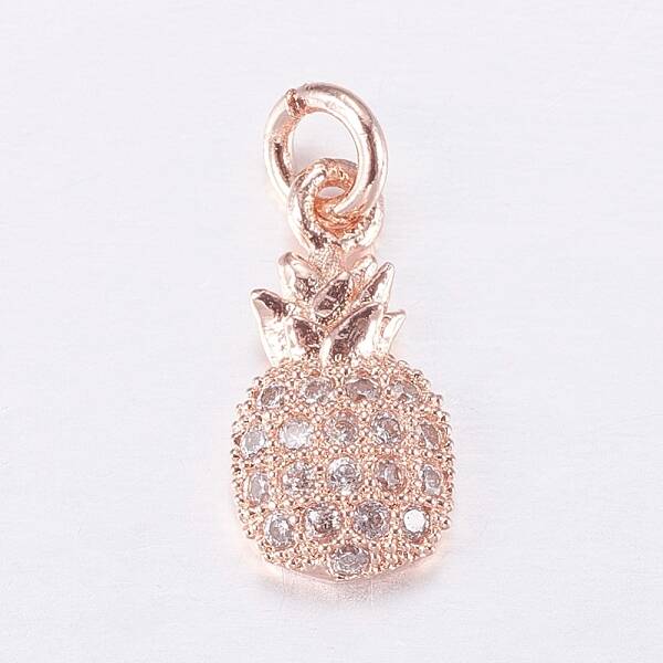 Brass Micro Pave Cubic Zirconia Charms