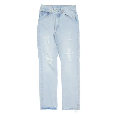 LEVI'S 501 BIG E Jeans Distressed Womens Blue Regular Straight W26 L32