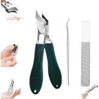 Multifunctional 3-piece set of eagle-beak angled nail clippers, household large-opening splash-proof nail clippers, high-end ...