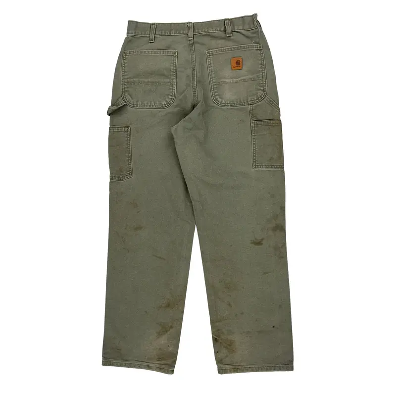 Carhartt Carpenter Trousers - 30W 30L Green Cotton | Size: 30″ waist