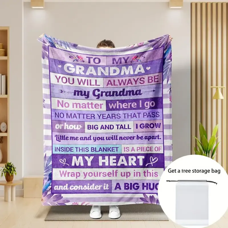 Letter Pattern Blanket, Soft Warm Throw Blanket, All Season Blanket, Breathable Comfortable Blanket, Comfy Bedding for Christ...