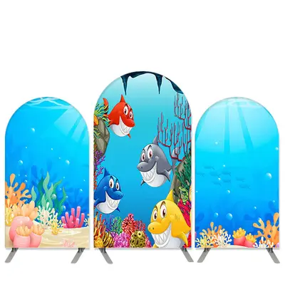 Aperturee Cartoon Sea World Theme Little Shark Arch Backdrop Kit | Diy Arch Backdrop Cover | Wedding Arch Backdrop | Chiara W...