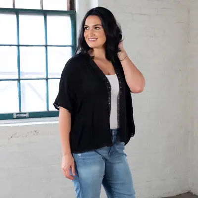Comfy Sheer Kimono Cardigan - Khaki - L/XL