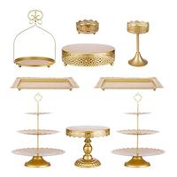 ZUMEL 9Pcs Metal Cake Stands Round Cake Stands Candy Fruit Display Plate Cupcake Serving Tower Set for Wedding, Birthday Part...