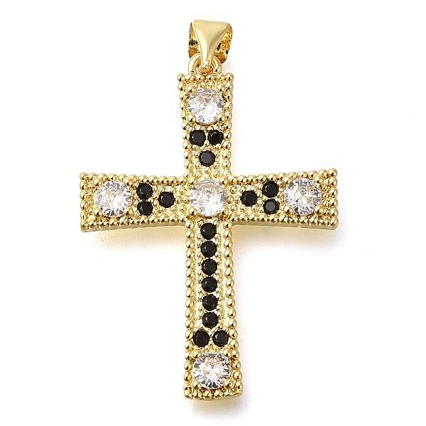 Brass Pave Clear Cubic Zirconia Pendants