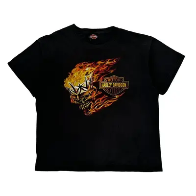 Harley Davidson Graphic T-Shirt - XL Black Cotton