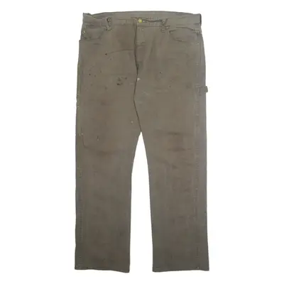 DICKIES Carpenter Cargo Mens Trousers Green Regular Straight W36 L32