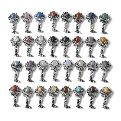 Angel Brass Natural & Synthetic Mixed Stone Pendants