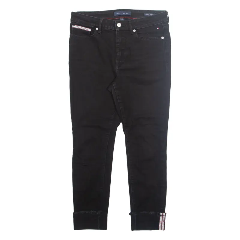 TOMMY HILFIGER Womens Jeans Black Slim Tapered W30 L25