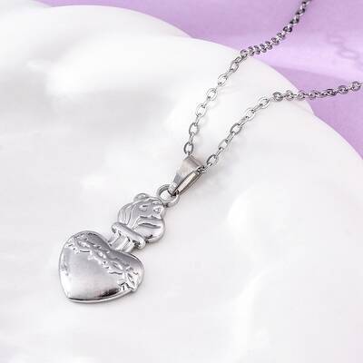 Fire Thorn Sacred Heart of Jesus 304 Stainless Steel Pendant Necklaces