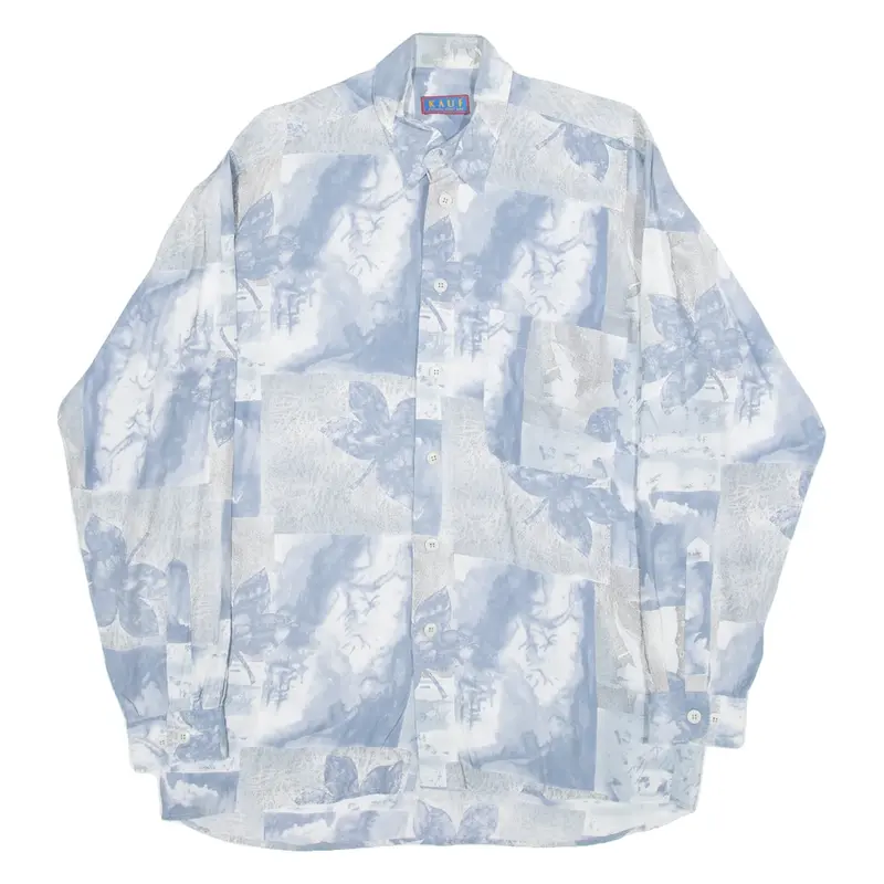 KAUF Michael Kauf Lime Mens Shirt Blue Long Sleeve L