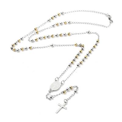 Non-Tarnish 202 Stainless Steel Rosary Bead Necklaces