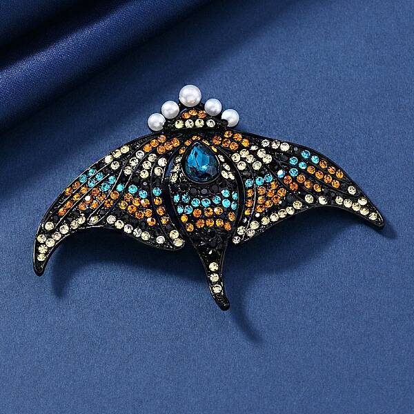 Manta Ray Alloy Rhinestone Brooches
