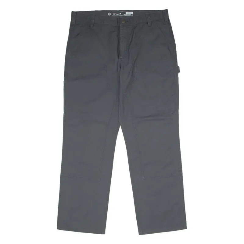 CARHARTT Double Knee Carpenter Mens Trousers Grey Relaxed Straight W38 L32