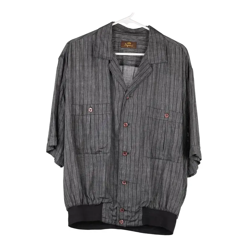 Ingrau Short Sleeve Shirt - Large Grey Viscose