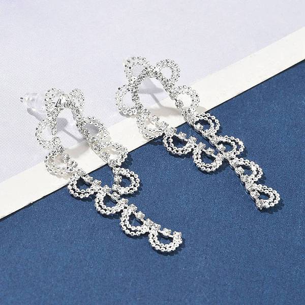 Brass Rhinestones Stud Earrings