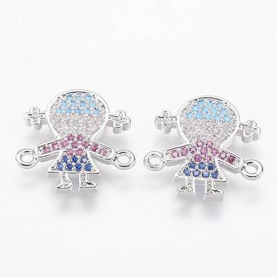 Brass Micro Pave Cubic Zirconia Links