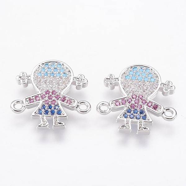 Brass Micro Pave Cubic Zirconia Links