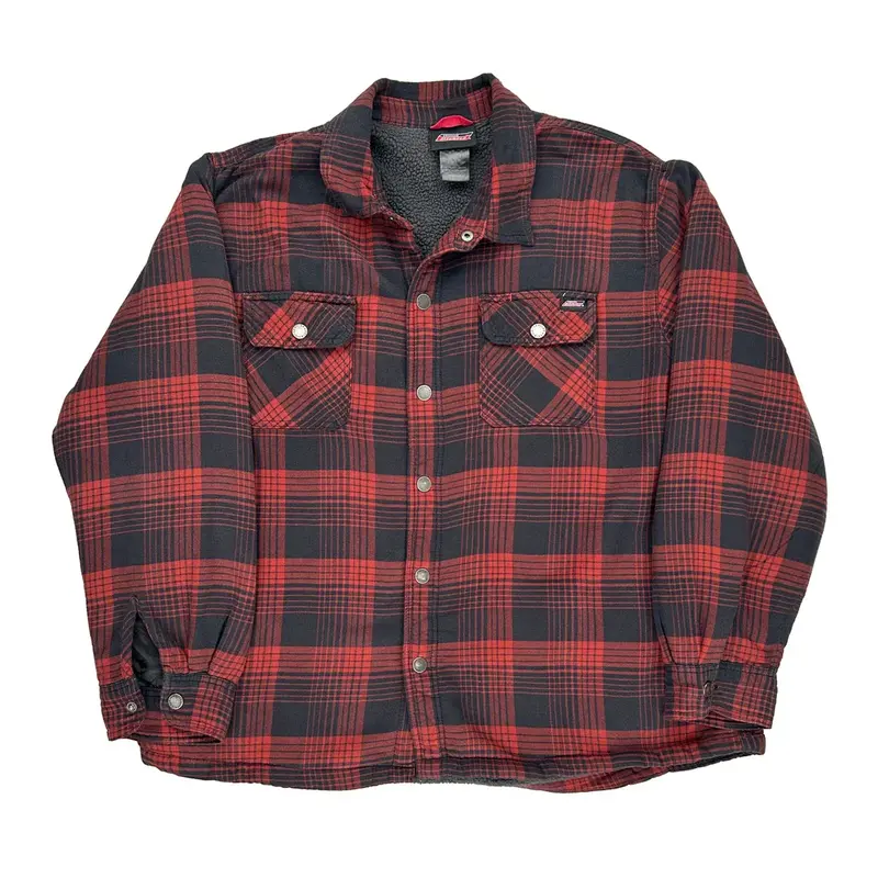 Workwear Dickies Checked Overshirt - 2XL Black Polyester | Size: xx-large