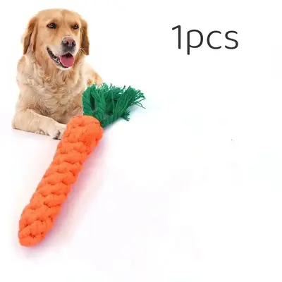 Carrot Shaped Self-pleasure Pet Chew Toy, 1 Count/ 2 Counts Ropes Braided Chewing Toy for Dogs, Interactive Pets Chewing To...