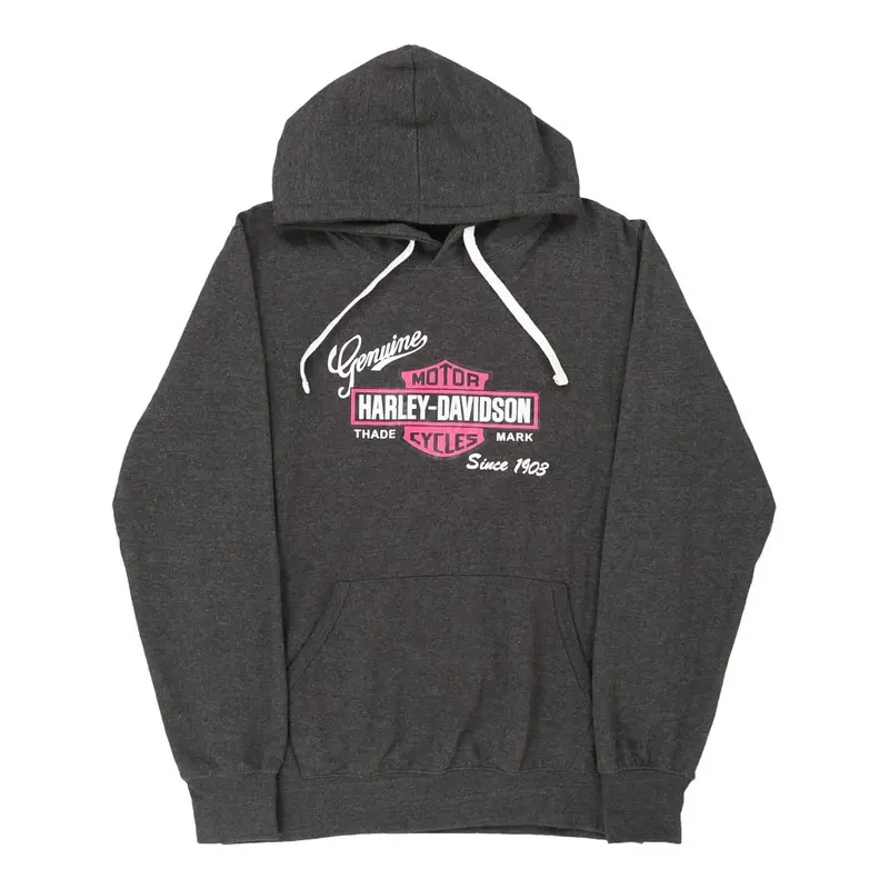 Harley Davidson Hoodie - XL Grey Cotton Blend