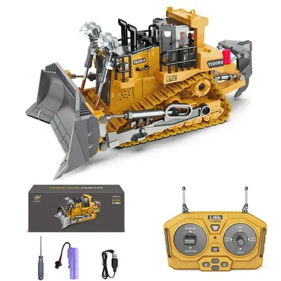 Remote Control Excavator Toy, 1 Box Realistic Remote Control Excavator Toy with Light & Sound, Track Type Tractor Toy, Ideal ...