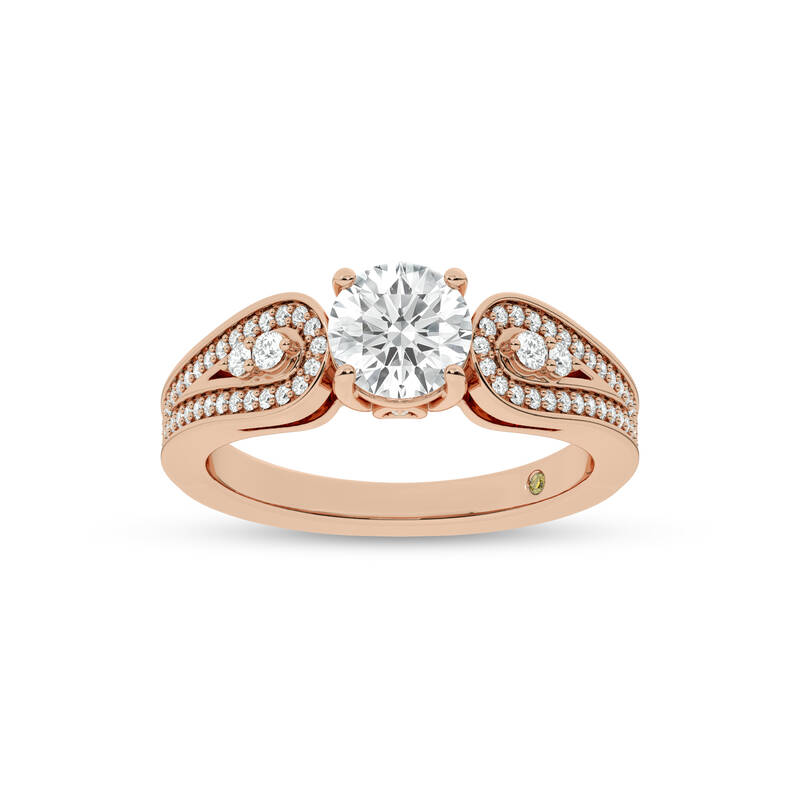 Cosma Mystical Round Lab Grown Diamond Engagement Ring | 18K Rose Gold 1 3/4 CT. TW.
