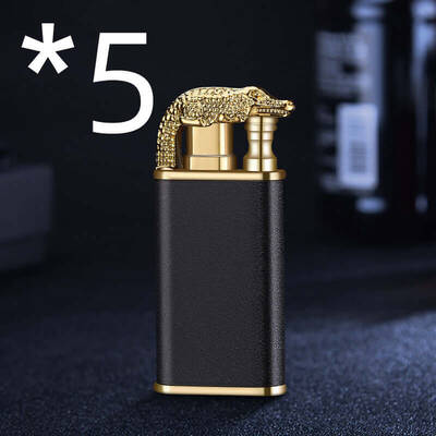 Creative Blue Flame Lighter | Color: Black Scrub Crocodile bk872 | quantity: 5PCS
